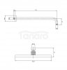 OMNIRES Deszczownica z ramieniem, ø25 cm SLIMLINE miedź WGSET1CP 